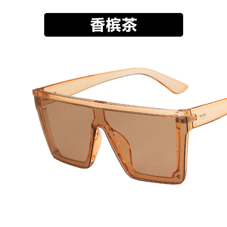 Purple Sunglasses Trendy Big Frame One-piece Sunglasses Street Shooting Driving Sunglasses Retro