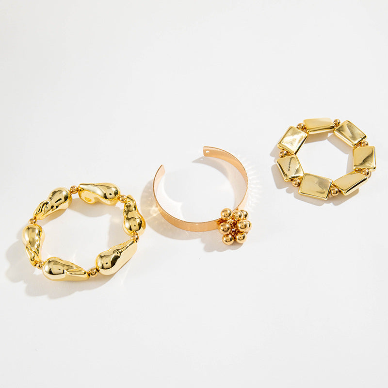 Multi-layer Line Winding Geometric Opening Bracelet Punk Style Bracelet