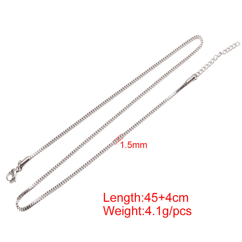 Stainless Steel Vacuum Electroplating Color Chain Jewelry Accessories Box Chain Indenter Small Pendant Chain