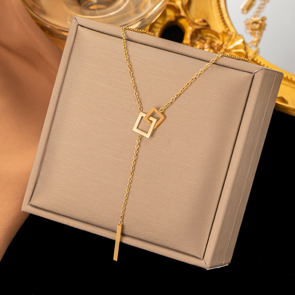 INS Style Titanium Steel Necklace Women's Premium Light Luxury Versatile Clavicle Chain