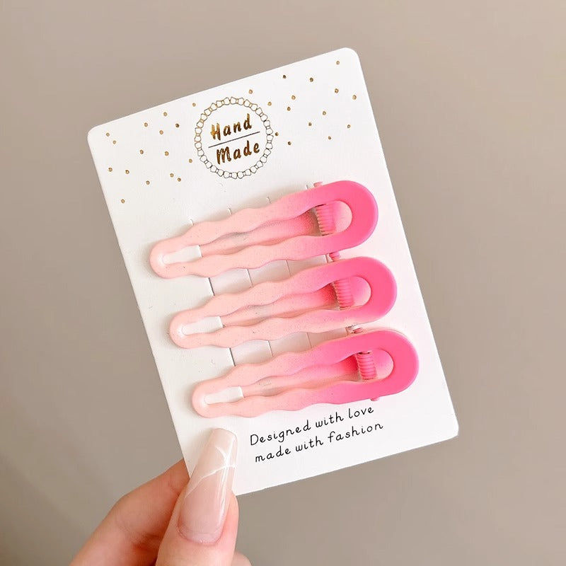 Black and White Checkerboard Hairpin Seamless Hairpin Broken Hair Bangs Side Clip Female Korean Duck Bill Clip One-word Clip