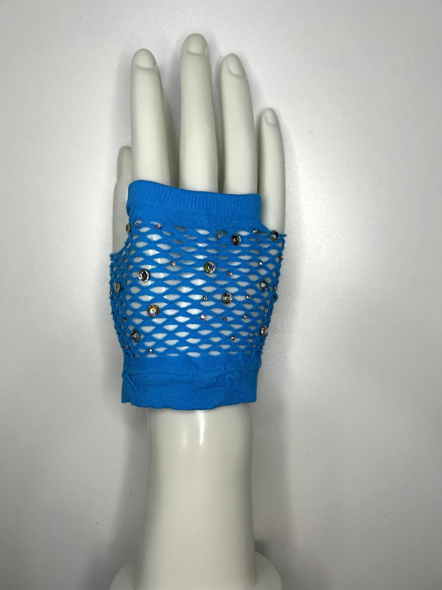 European and American Fashion Flash Diamond Short Sex Fishing Net Gloves Party Punk Decorative Half-finger Gloves Wholesale