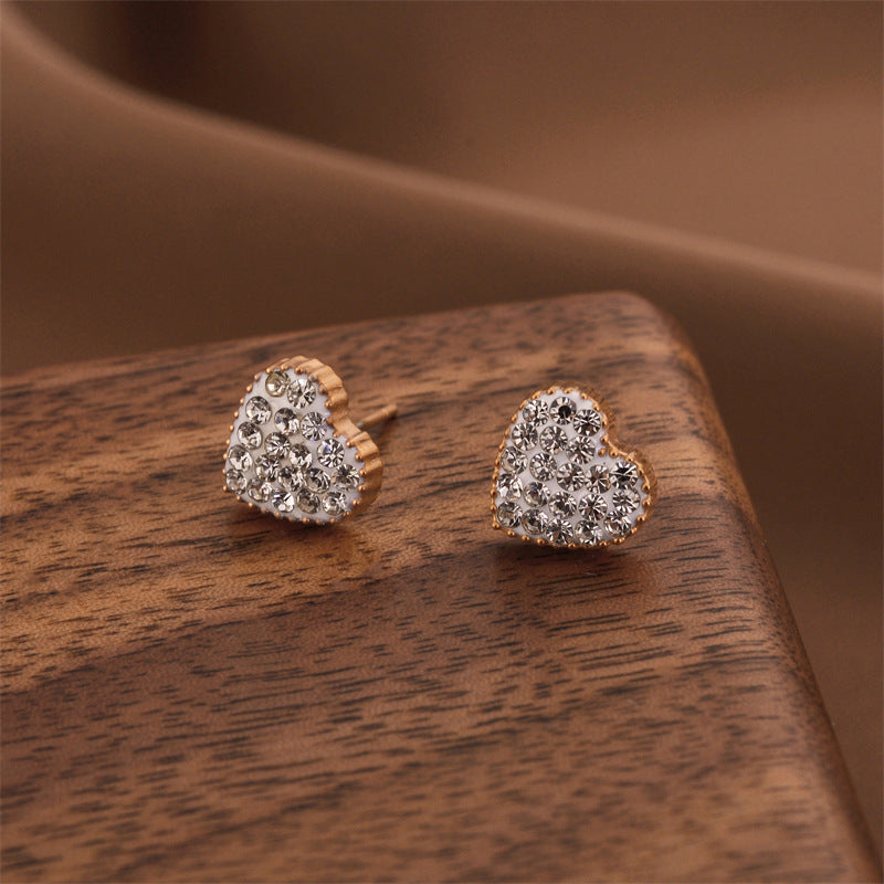 Fashion Titanium Steel Does Not Fade Short Ear Buckle Simple Geometric Rose Gold Earrings Stud Earrings