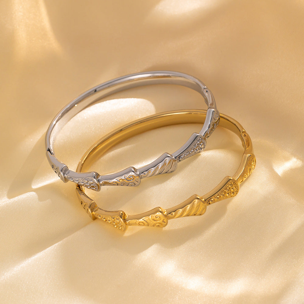 Baojia European and American Fan Skirt Titanium Steel Bracelet Does Not Fade Niche Design Simple Luxury Bracelet Bracelet