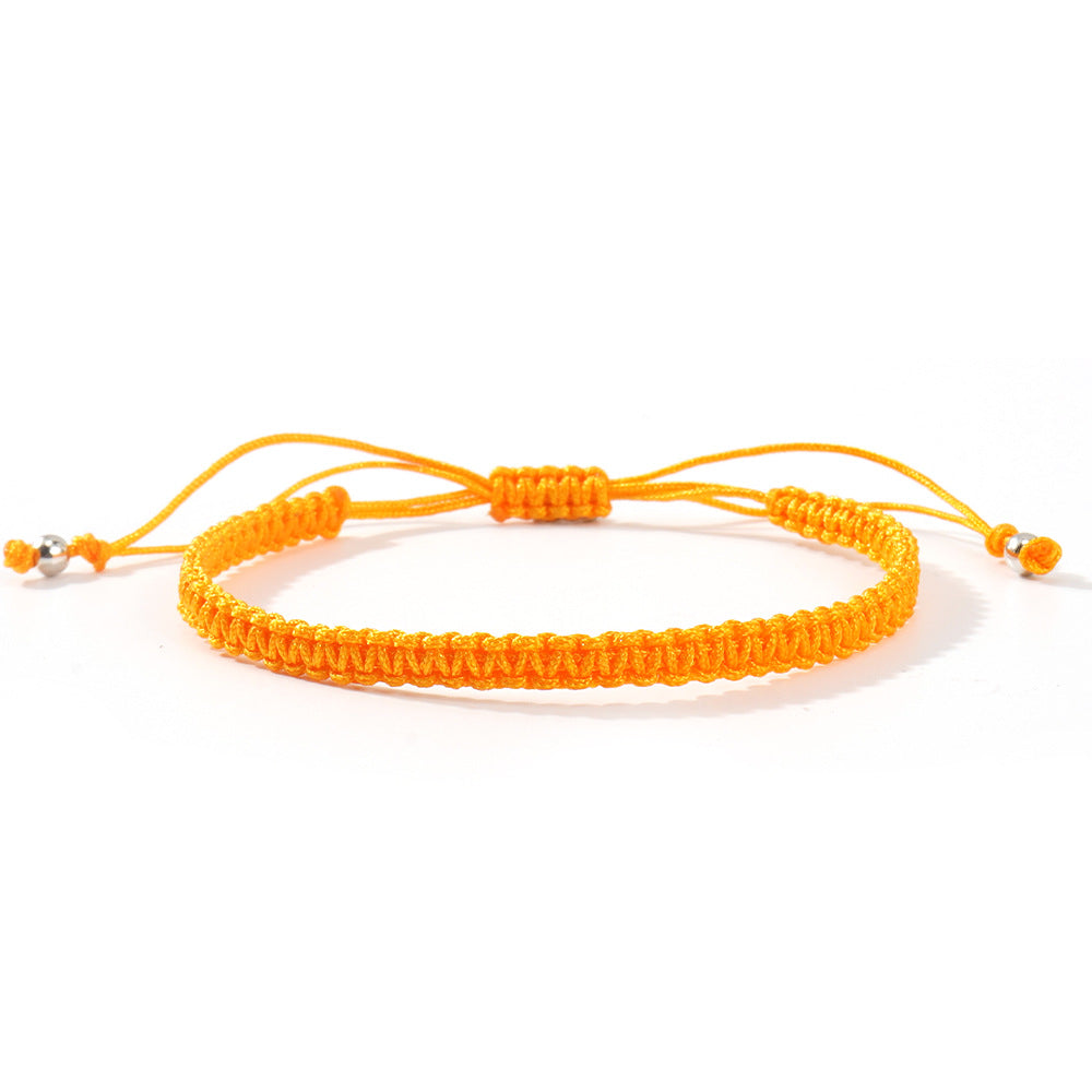 Hot-selling Solid Color Hand-woven Hand Rope Fashionable Versatile Men's and Women's Adjustable Bracelet Gift