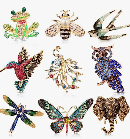 Frog Brooch New Owl Brooch Dragonfly Butterfly Enamel Brooch Peacock Animal Pin, Apparel Accessories