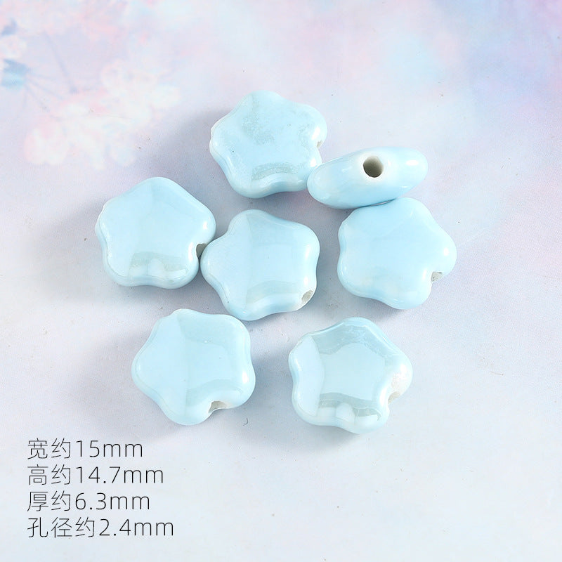 Ocean Wind Ceramic Beads Rabbit Conch Cat Claws Beaded Accessories Handmade Material DIY Loose Beads Bracelet Accessories