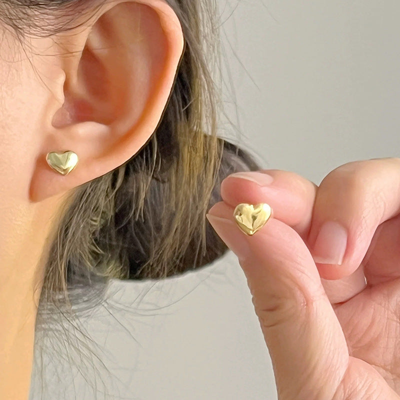 Retro Hong Kong Style Temperament Stud Earrings Female Explosion Internet Celebrity Niche High Sense Gold Earrings