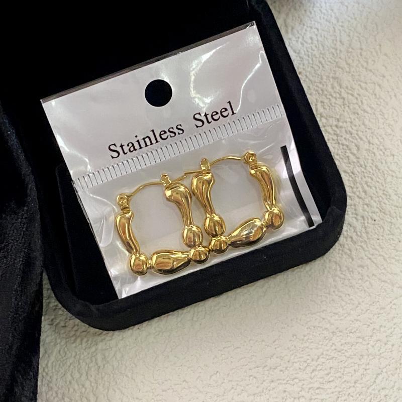 18K Gold Plated Stainless Steel Earrings Geometric Irregular Minimalist Temperament Earrings