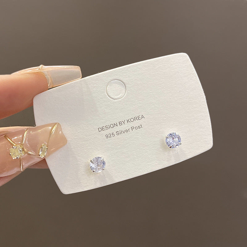 S925 Silver Needle Simple Ear Hole Earrings, Women's Small and Versatile Commuting Temperament Earrings, No Need To Pick Ear Accessories When Sleeping