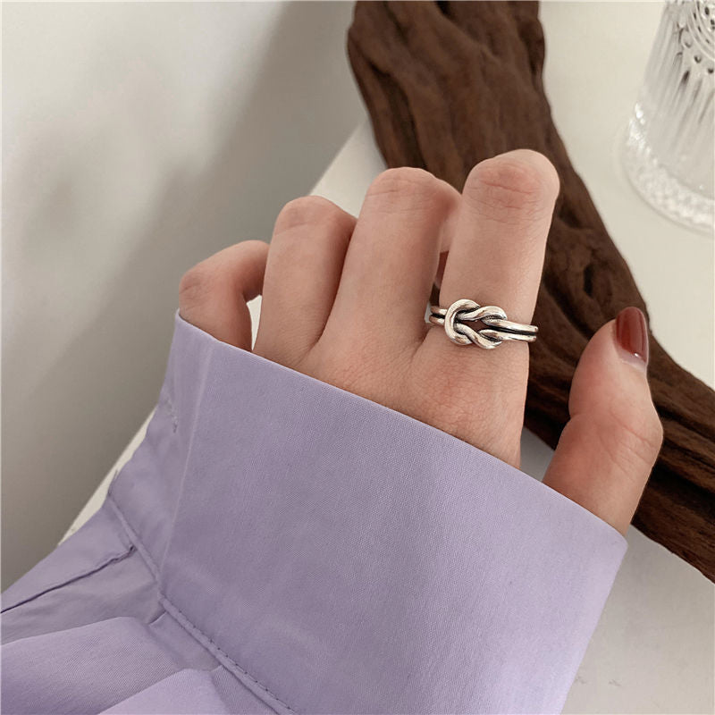 Heavy Industry Ring Female Ins Does Not Fade Fashion Personality Retro Cold Wind Niche Gemstone Open Index Finger Ring Tide