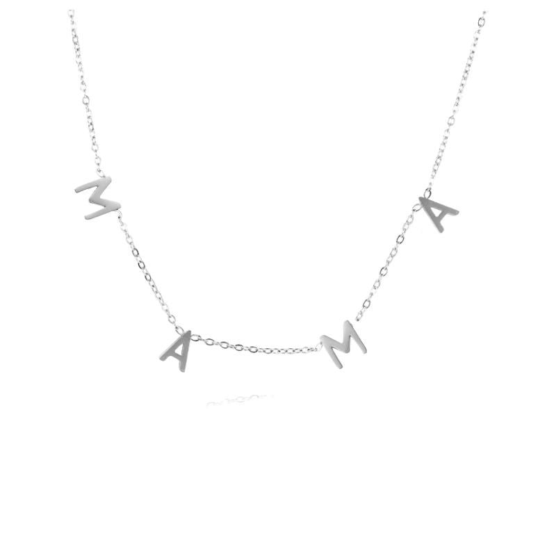 European and American Fashion Creative Design Mother's Day Gift Stainless Steel Mama Letter Pendant Necklace