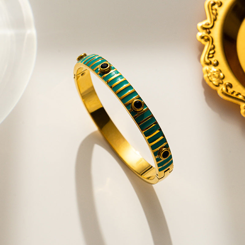 European and American Beach Style, Color Dripping Oil, Zircon Bracelet, Ethnic Style, Bohemian Bracelet Women