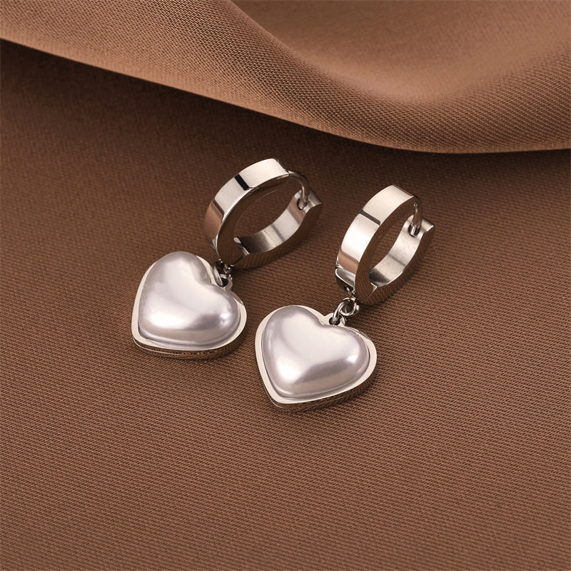 Fashion Titanium Steel Does Not Fade Short Ear Buckle Simple Geometric Rose Gold Earrings Stud Earrings