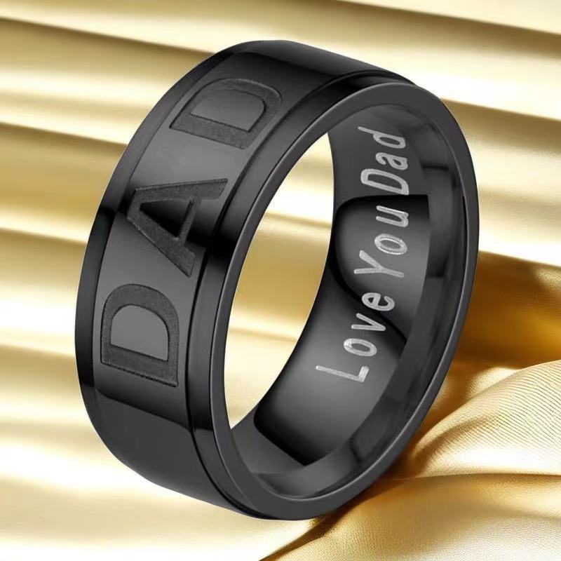 Stainless Steel Ring MOM European and American Holiday Gifts Couple Titanium Steel Ring Does Not Fade Ins Style Jewelry Jewelry Wholesale