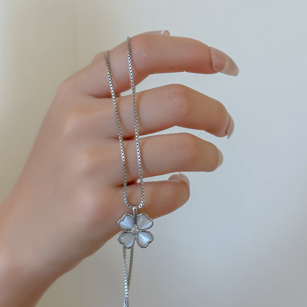 Summer Silver Titanium Steel Non-fading Necklace Women's Fashion Light Luxury Pendant Girls Necklace