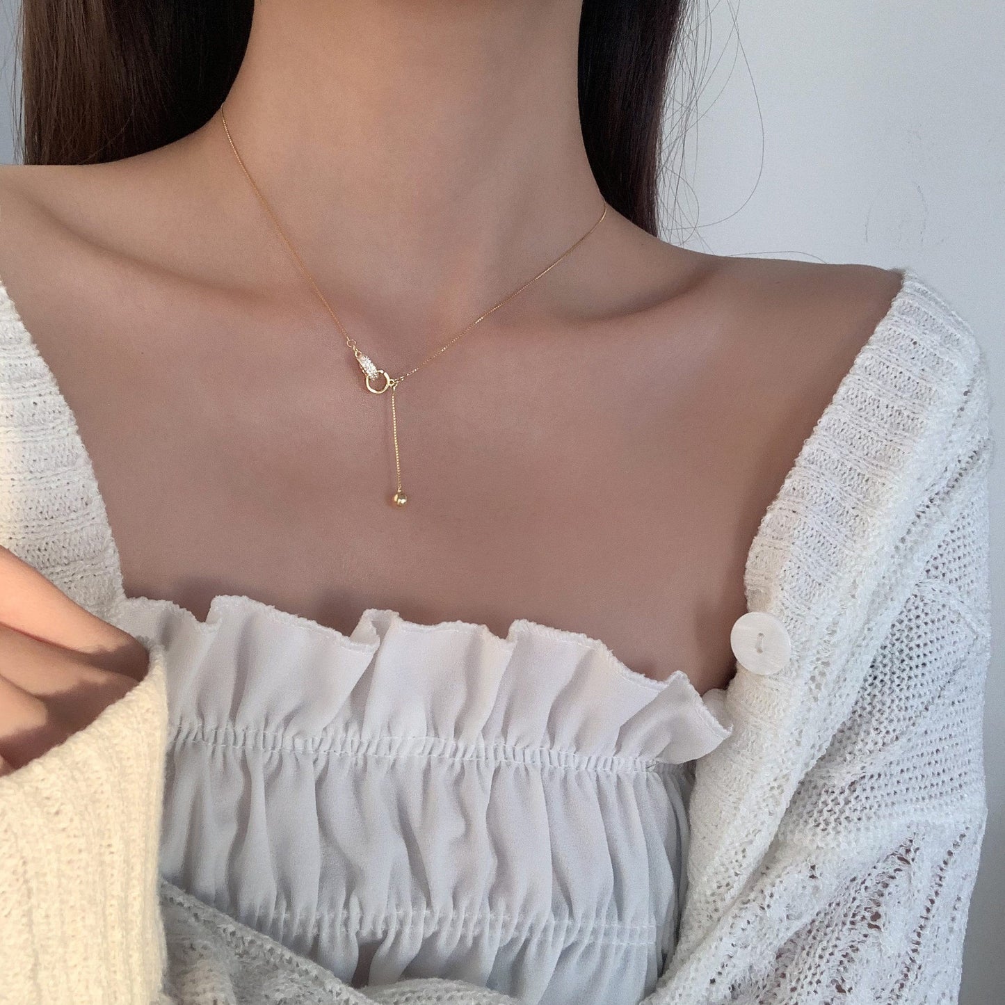 925 Silver Love Necklace Women's Summer High Sense Design Sense Niche Light Luxury Collarbone Chain Neck Chain
