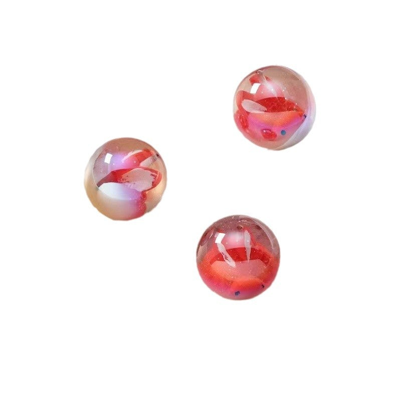 Glazed Colored Round Beads Beaded Transparent High-end Star Resin Single-hole Beaded Bracelet DIY Handmade Loose Beads