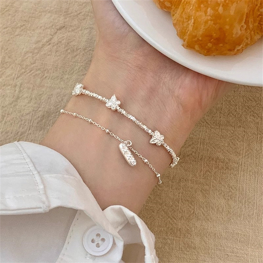 Korean Version S925 Sterling Silver Bread Head Bracelet Women's Minimalist Style Exquisite Niche Design High-end Bracelet Jewelry New
