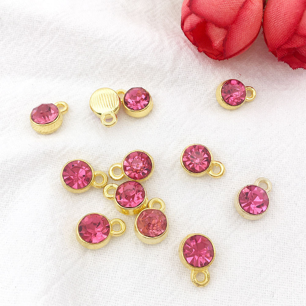 Alloy Diamond Twelve Birthday Stone Small Pendant Star Stone Lucky Stone Birthday Stone DIY Pendant 7mm Jewelry Accessories