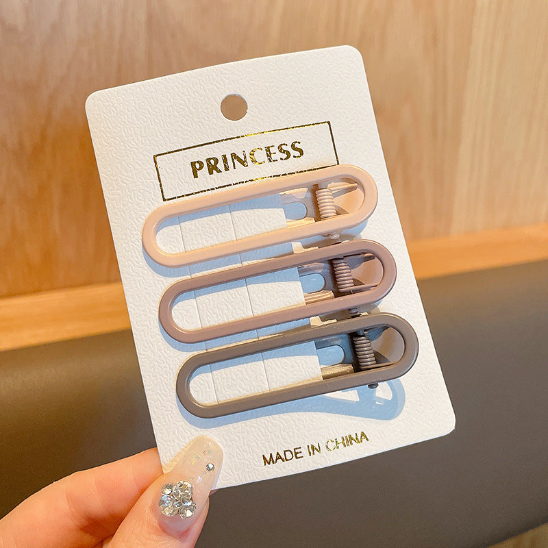 Black and White Checkerboard Hairpin Seamless Hairpin Broken Hair Bangs Side Clip Female Korean Duck Bill Clip One-word Clip