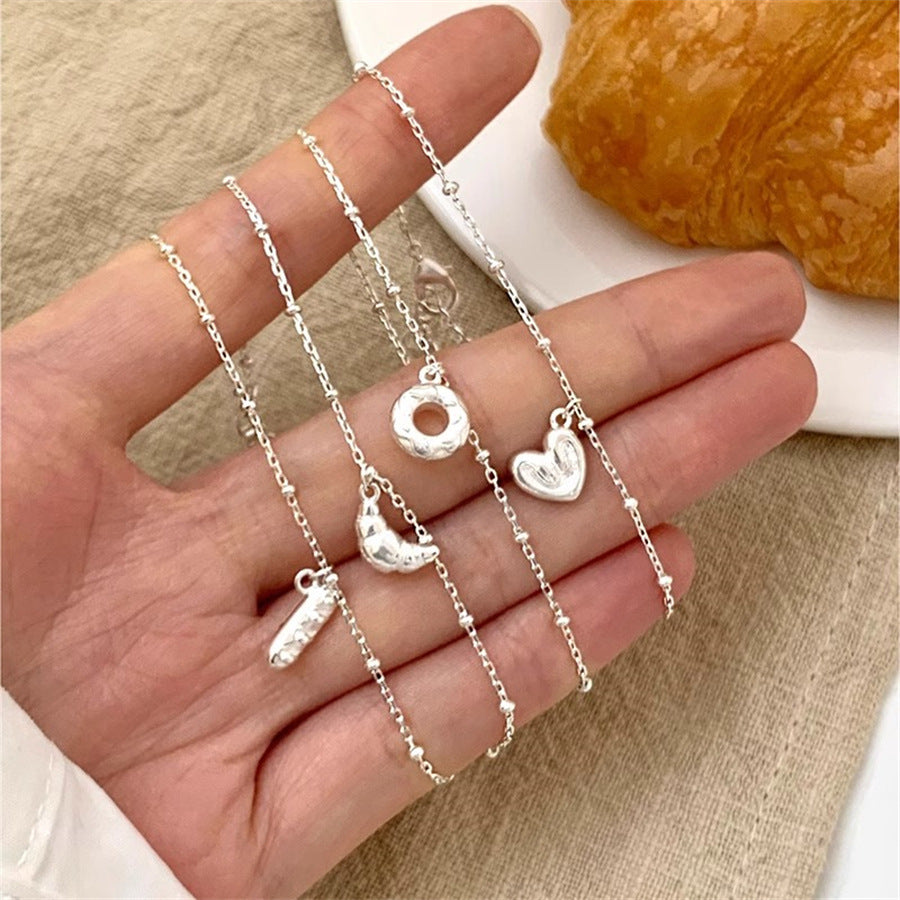 Korean Version S925 Sterling Silver Bread Head Bracelet Women's Minimalist Style Exquisite Niche Design High-end Bracelet Jewelry New