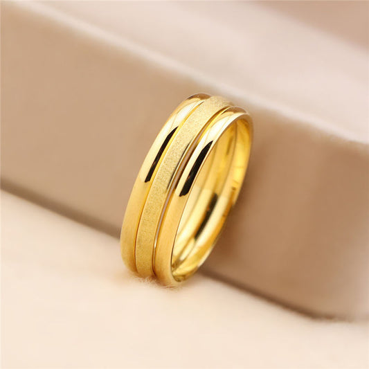 Finger Ring Women's Titanium Steel Ultra-fine Smooth Matte Small Plain Ring Ins Couple Suit Trend Tail Ring
