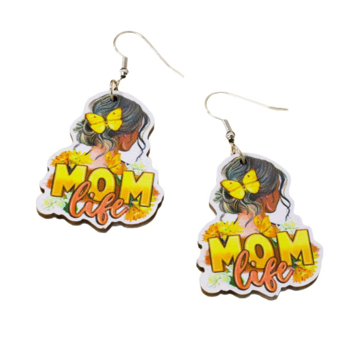 New Mother's Day Wooden MOM Earrings Cartoon Mother and Child Warm Earrings Cute Animal Earrings