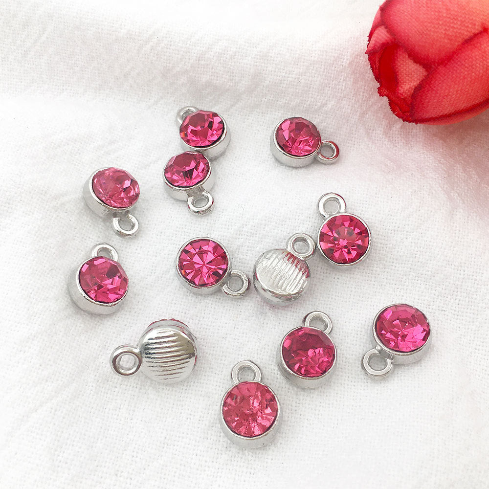 Alloy Diamond Twelve Birthday Stone Small Pendant Star Stone Lucky Stone Birthday Stone DIY Pendant 7mm Jewelry Accessories