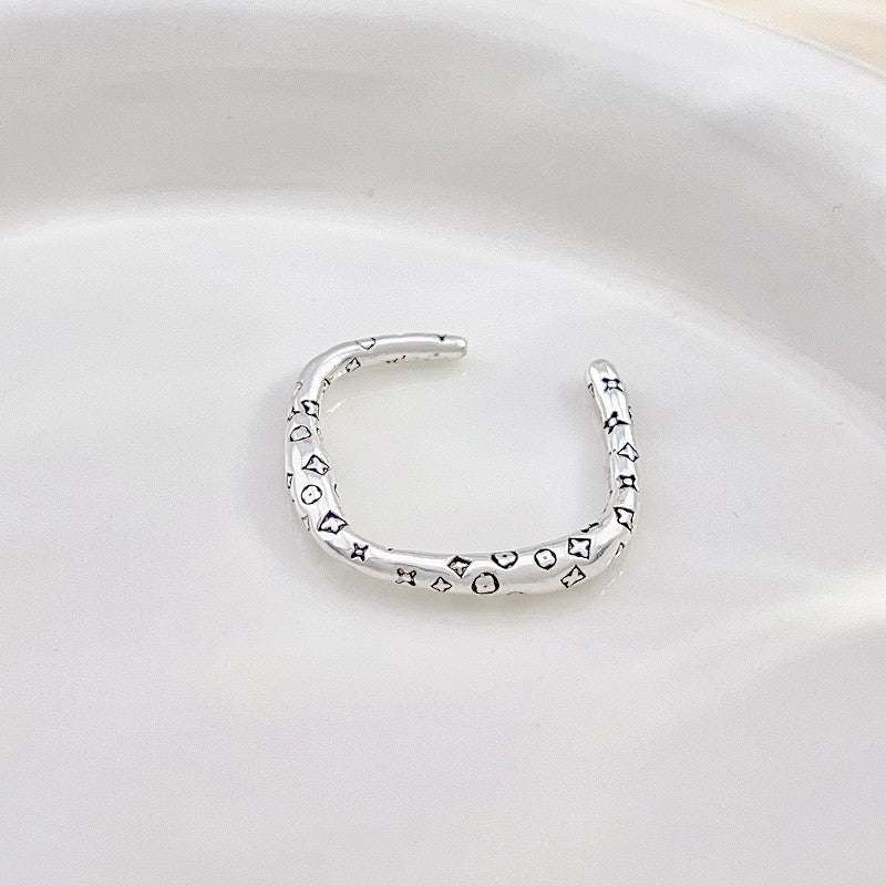 Korean Version 925 Sterling Silver Plain Ring, Women's Non-fading Ins Style Light Luxury High-end Sense Versatile Opening Adjustment Index Finger Ring