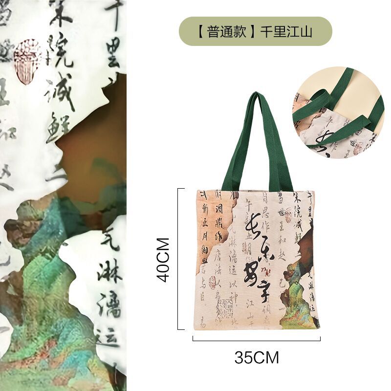 Blank Canvas Bag with Logo One Shoulder Portable Cotton Bag Student Shopping Hand-painted Zipper Canvas Bag Customization