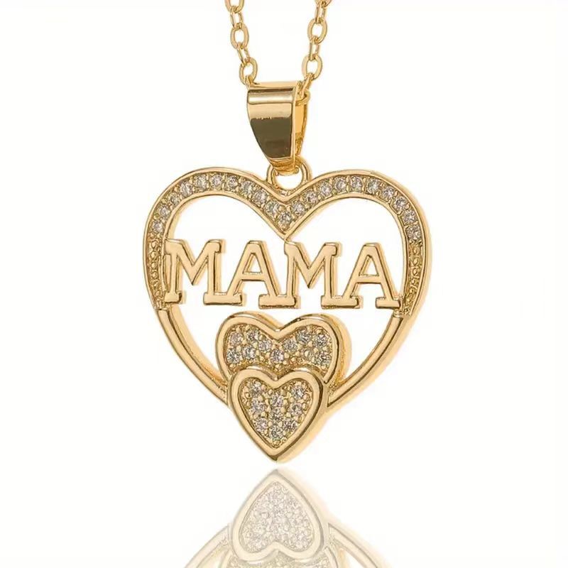 Temperament Simple Women's Jewelry Cold Wind MOM Pendant Mother's Day MAMA Versatile Necklace Internet Celebrity Jewelry