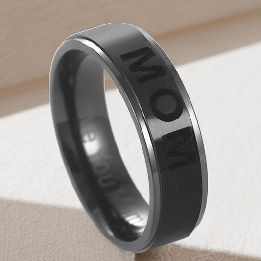 Stainless Steel Ring MOM European and American Holiday Gifts Couple Titanium Steel Ring Does Not Fade Ins Style Jewelry Jewelry Wholesale