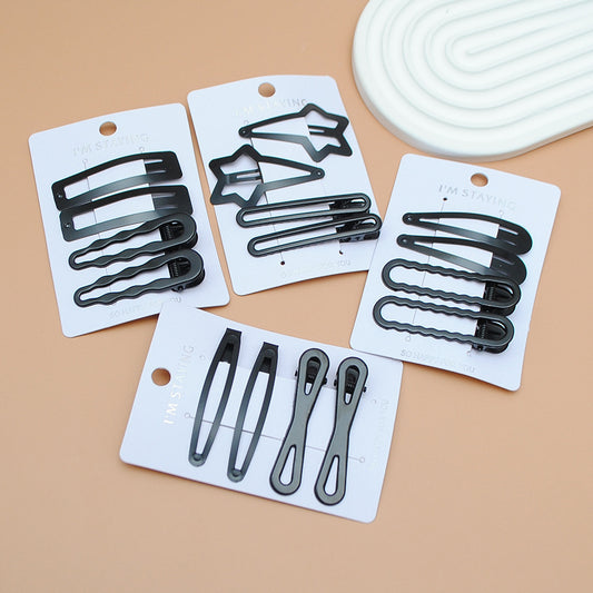 Black Hairpin Duck Clip Temperament Bb Clip Set Japanese and Korean Simple Bangs Clip Forehead Small Clip Headdress