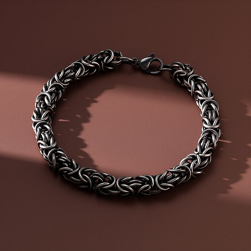 Titanium Steel Jewelry Korean Version of Men's Personalized Multi-ring Fashion Bracelet Retro Domineering Keel Chain Stainless Steel Men's Bracelet