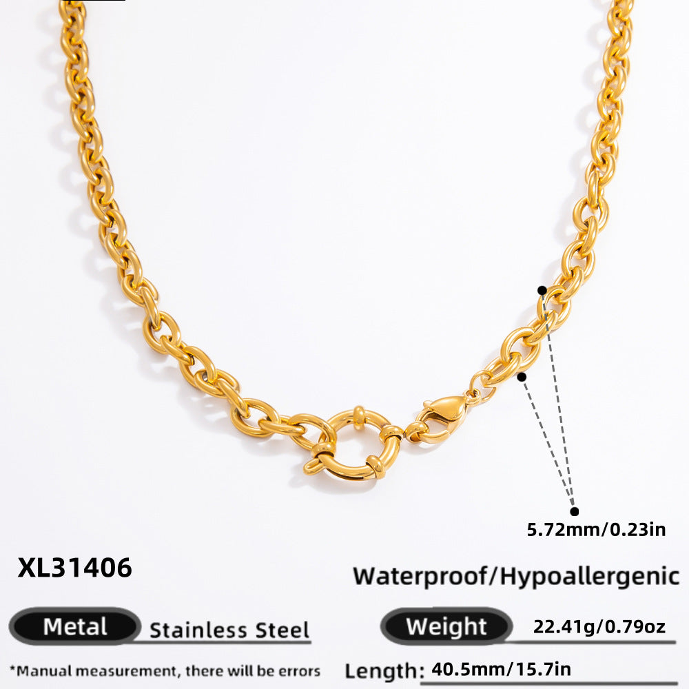 DIY Jewelry Accessories Do Not Fade, High-end Necklace Accessories Electroplated 18k Real Gold Stainless Steel Pendant Single Pendant