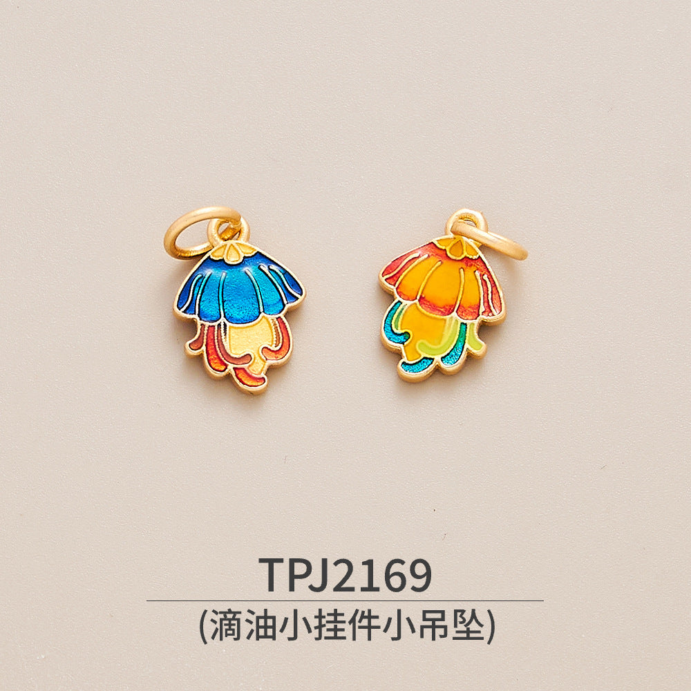 Copper, Ancient Gold, Color-preserving Dripping Oil, Small Pendant, Small Pendant, National Style Bracelet, Bracelet, Jewelry Accessories, Peace Talisman, Lucky Character