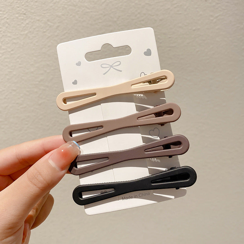 Black and White Checkerboard Hairpin Seamless Hairpin Broken Hair Bangs Side Clip Female Korean Duck Bill Clip One-word Clip