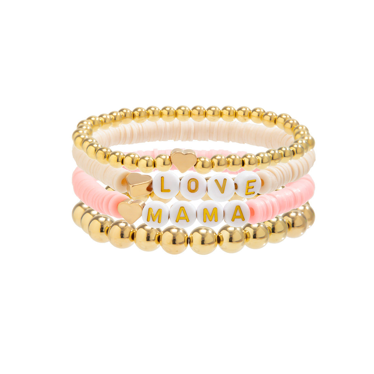 European and American Mother's Day Mother's Day Letter Bracelet Set, Versatile Gifts To Commemorate Mom Beaded Jewelry Women
