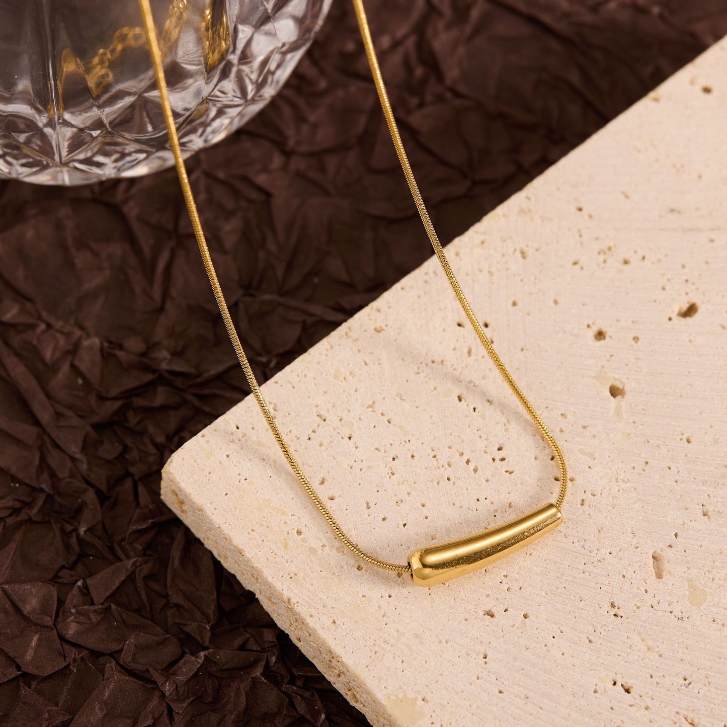 Summer New Titanium Steel Non-fading Versatile Necklace Light Luxury Simple Pendant Women's Necklace