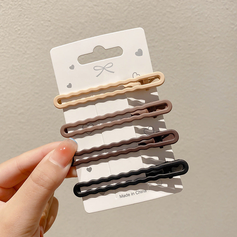 Black and White Checkerboard Hairpin Seamless Hairpin Broken Hair Bangs Side Clip Female Korean Duck Bill Clip One-word Clip