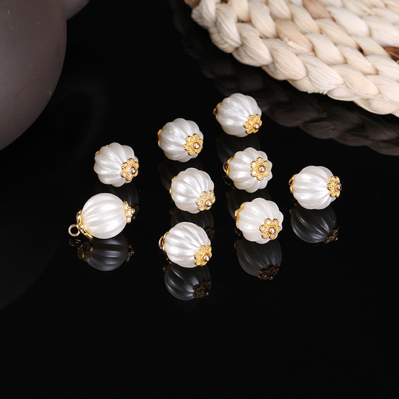 New Hollow Pumpkin Brushed Pendant, Drilling Ring Handmade Pendant DIY Jewelry Accessories, Pendant Sealing Glaze Color Retention