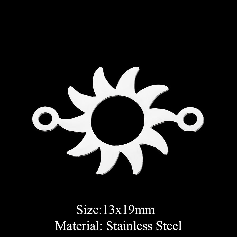 5 Pcs/bag Eye Fairy Face Pendant Geometric DIY Stainless Steel Jewelry Accessories Necklace Pendant