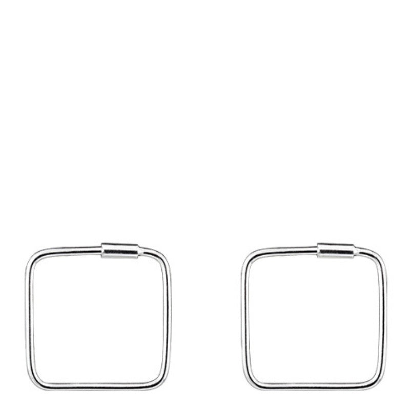 S925 Sterling Silver Rhombus Earrings Simple Lines Small Square Ear Buckles Japanese and Korean Temperament Niche Design Ear Jewelry Women