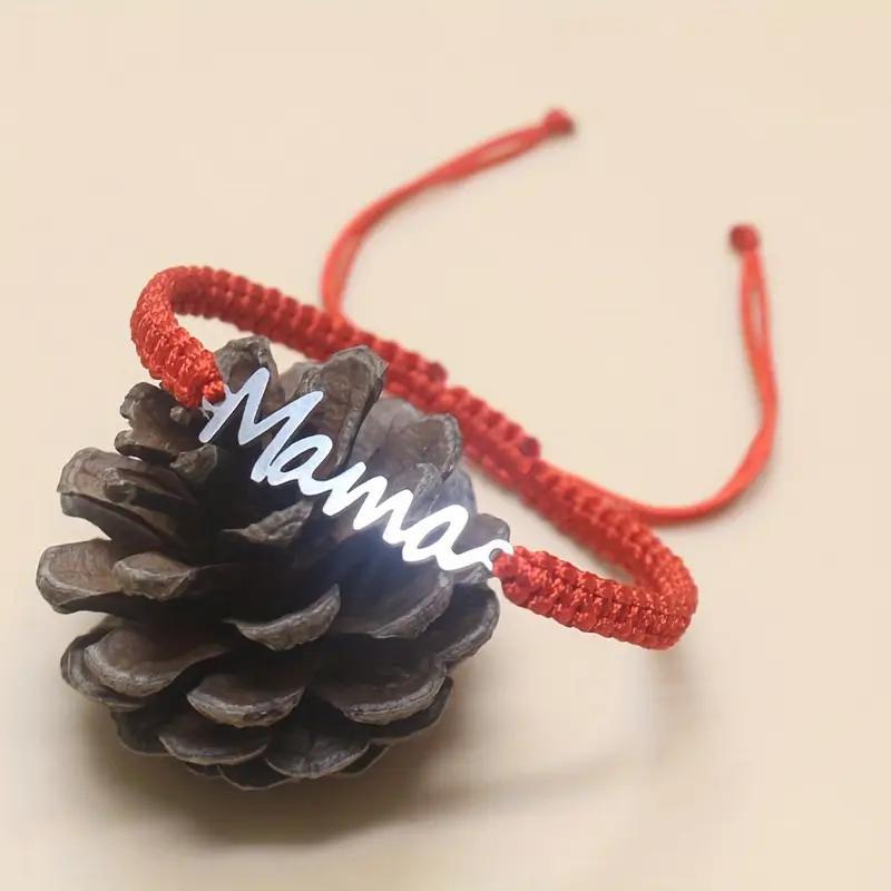 Mama Mother's Day Red Rope Woven Lucky Bracelet Fashion Versatile Bracelet Hand Jewelry Wholesale