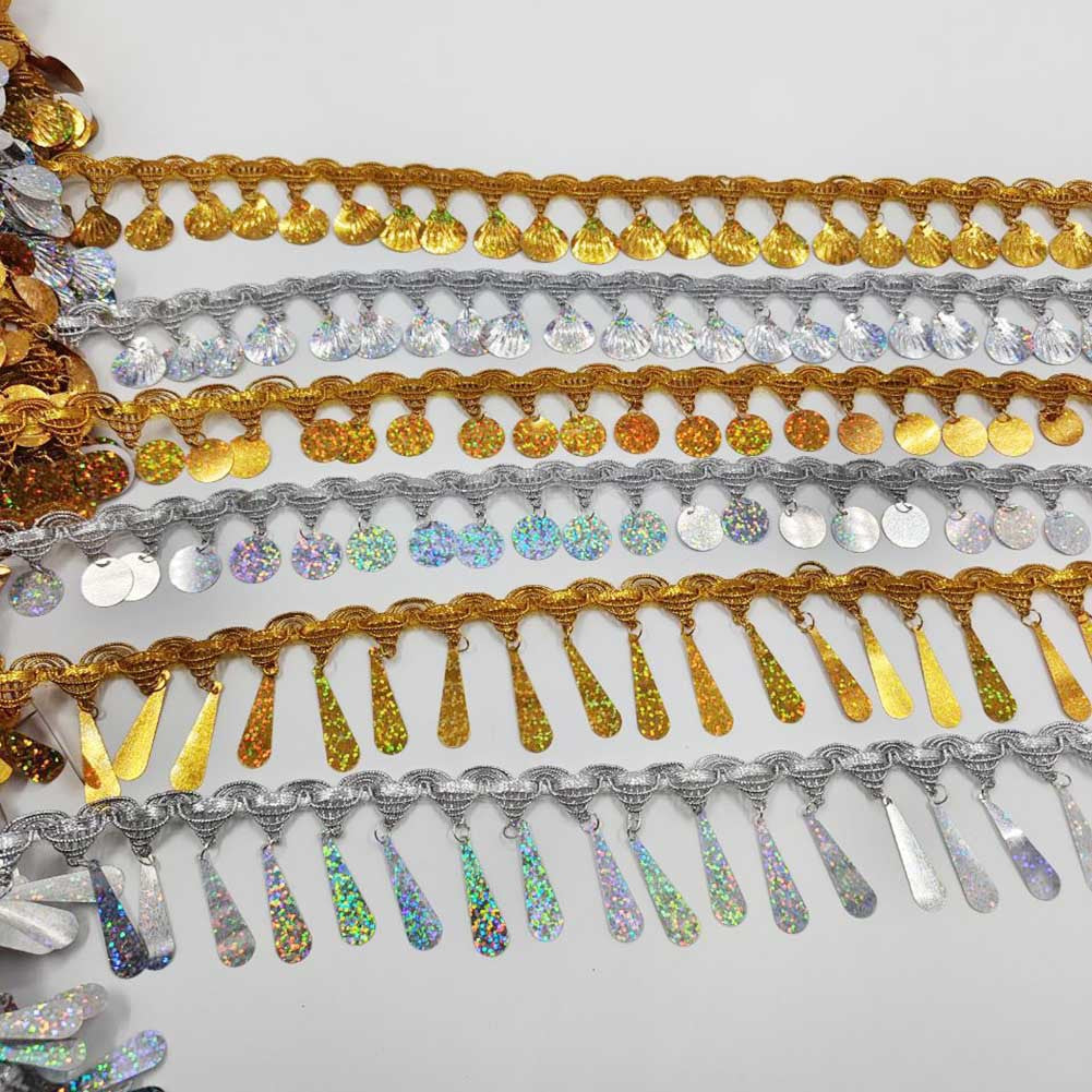 Gold and Silver Laser Slings Lace Dance Clothing Accessories Embroidery Lace Accessories