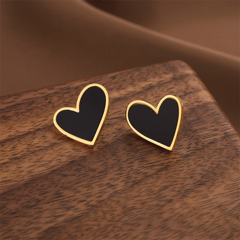 Fashion Titanium Steel Does Not Fade Short Ear Buckle Simple Geometric Rose Gold Earrings Stud Earrings