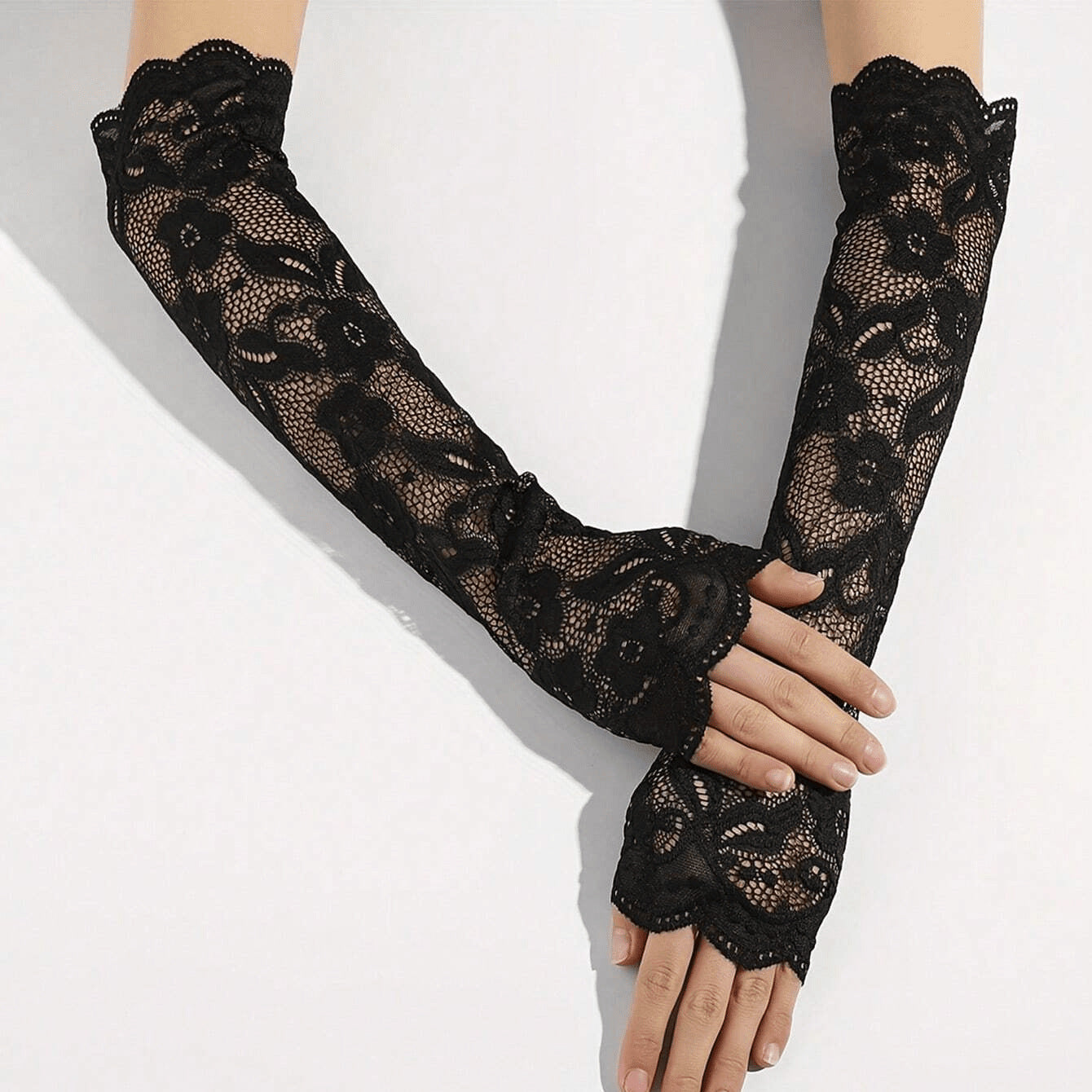 European and American Summer Ice Silk Long Arm Cover Bridal Explosion Wrist Guard Women Driving Cycling Scar Cover Sun Protection Fake