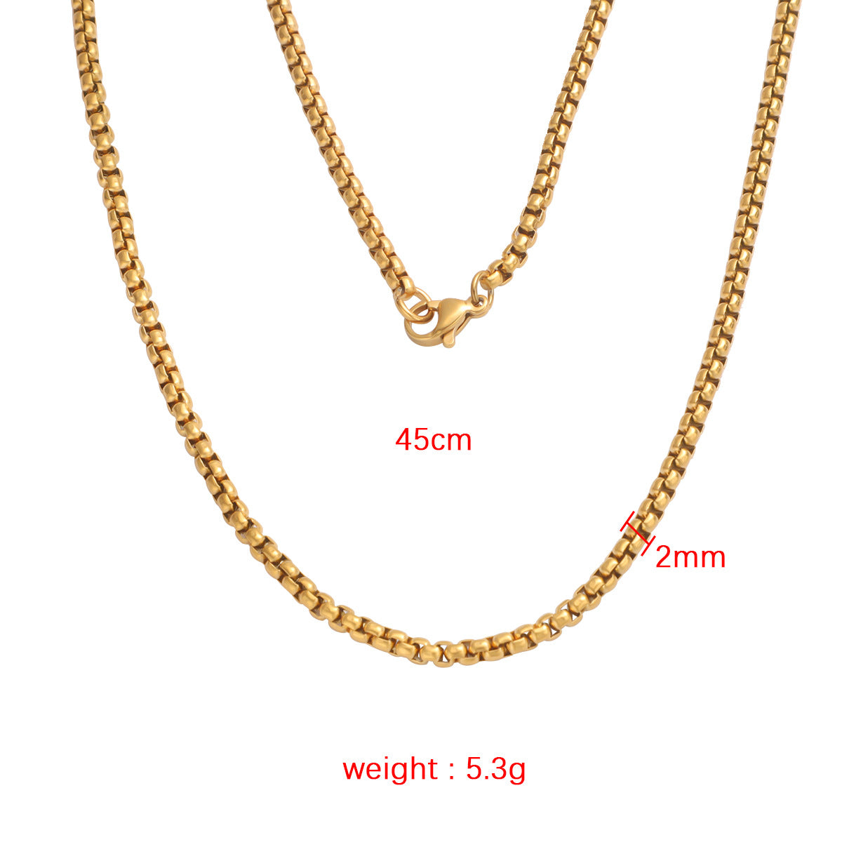 Fashion Square Pearl Necklace Personalized Hip-hop Stainless Steel Handmade Chain DIY Jewelry Versatile Chain