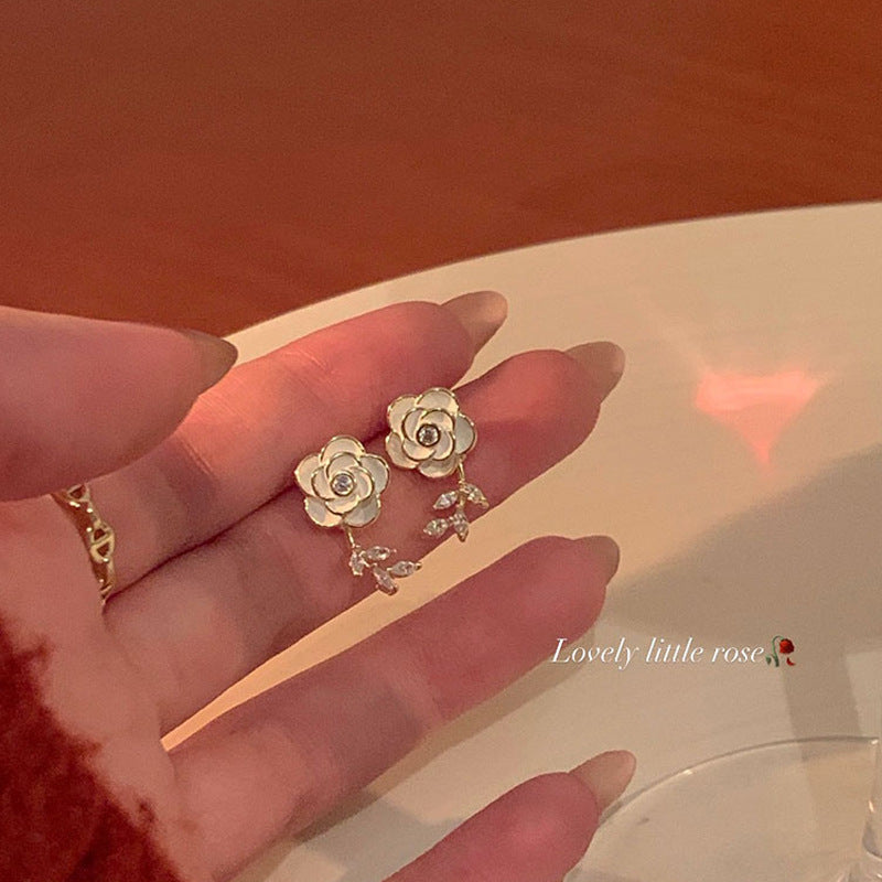 925 Silver Needle Pearl Zircon Earrings Women's High-end Sense Niche Temperament Cold Wind Mori Earrings Ear Jewelry Wholesale